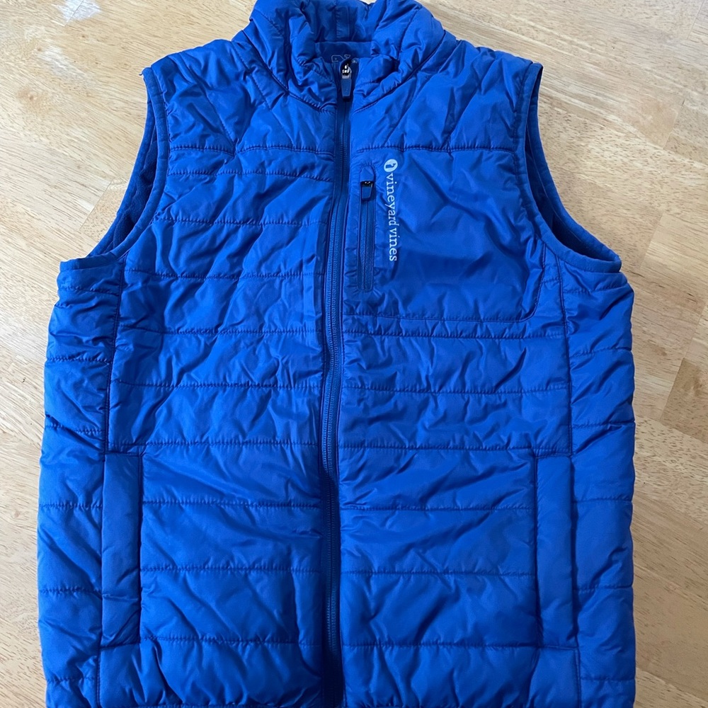 Blue puffy vest